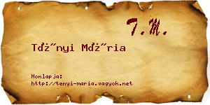 Tényi Mária névjegykártya